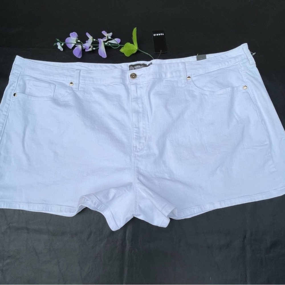 Plus size Shorts White Denim Jean Mid-Rise New size 30